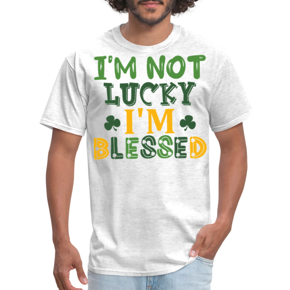 I’m Not Lucky I’m Blessed Tee St Patrick’s Day Faith T-shirt - light heather gray