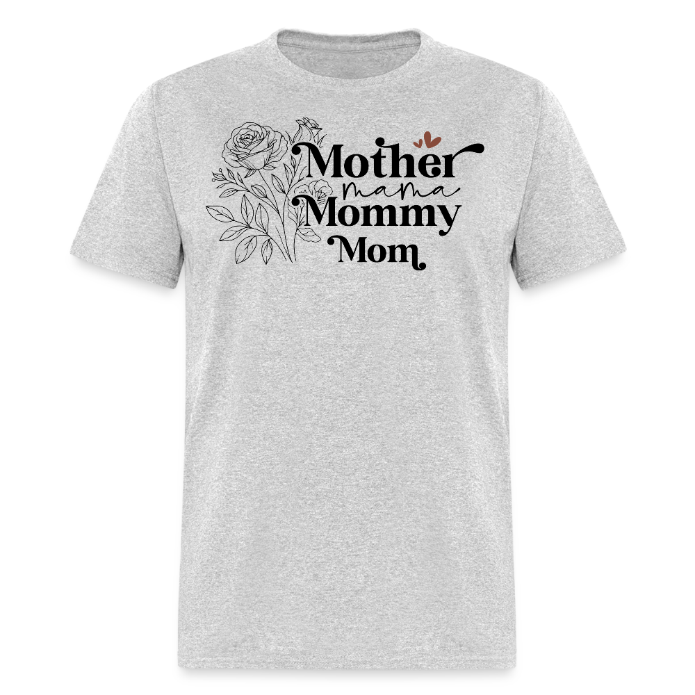 Mom Life Tee With Floral Design T-shirt - heather gray