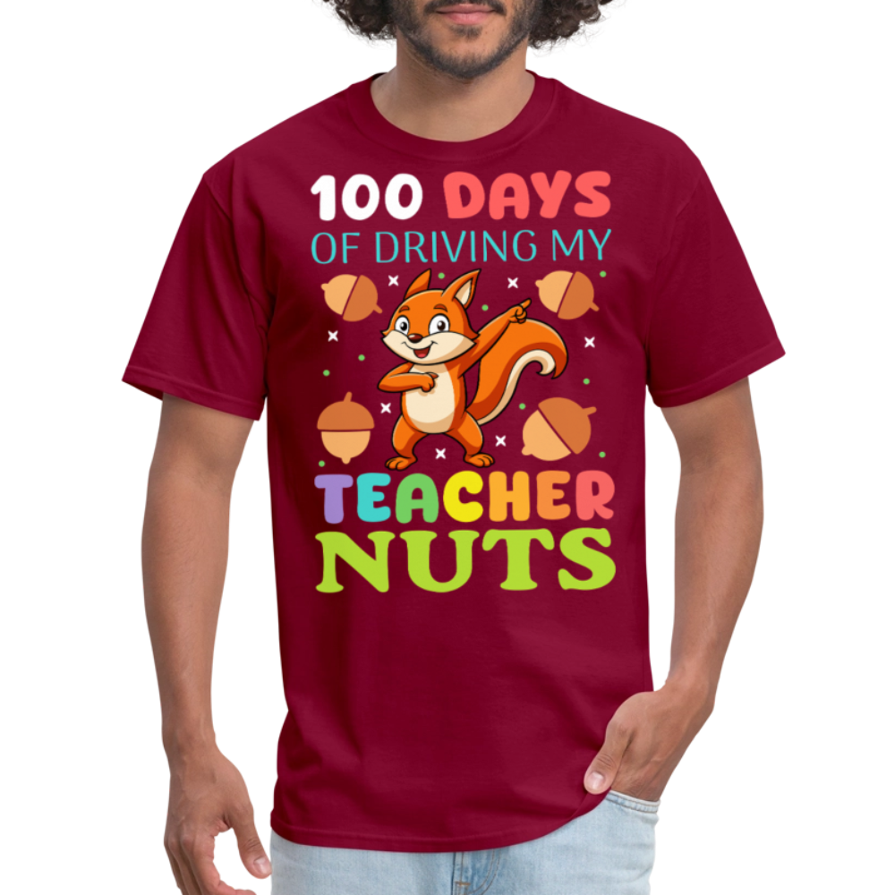 100 Days Of Driving My Teacher Crazy Shirt Funny School Teacher T-shirt - burgundy