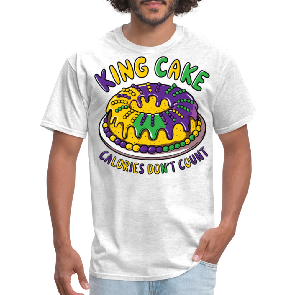 Fat Tuesday Celebration Mardi Gras King Cake T-shirt - light heather gray