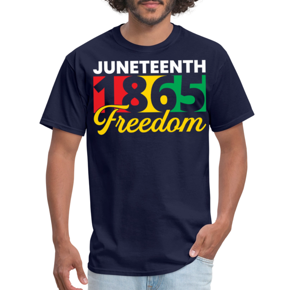 African American Pride Tee Juneteenth 1865 freedom Unisex T-Shirt - navy