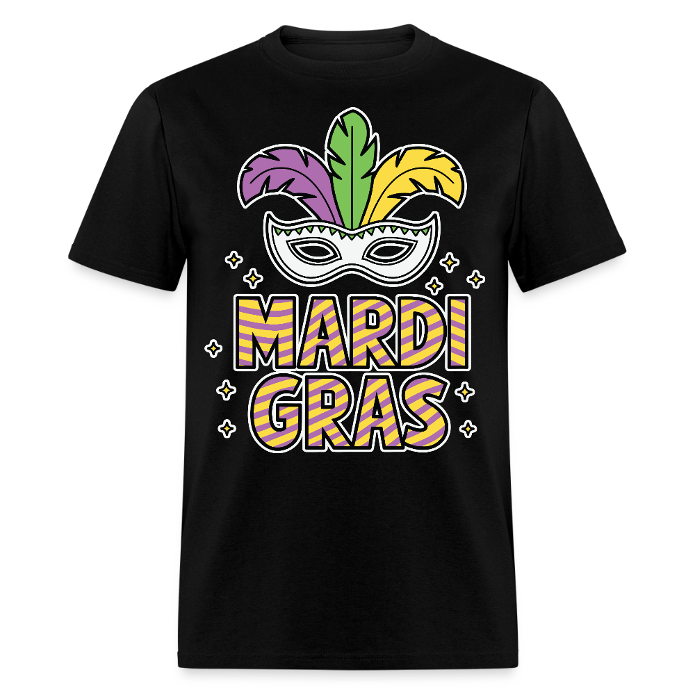 Funny And Stylish Mardi Gras Parade Tee Colorful Masquerade Mask T-shirt - black