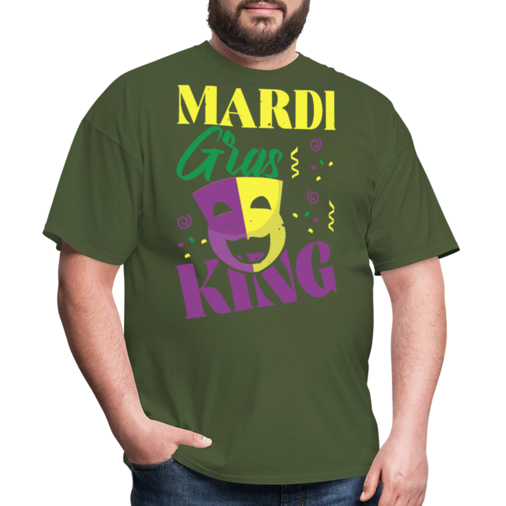 Masquerade Mask Tee Funny Mardi Gras King T-shirt - military green