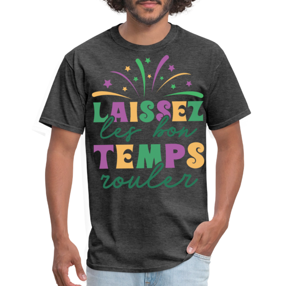 Funny New Orleans Festival Tee Laissez les Bons Temps Rouler T-shirt - heather black