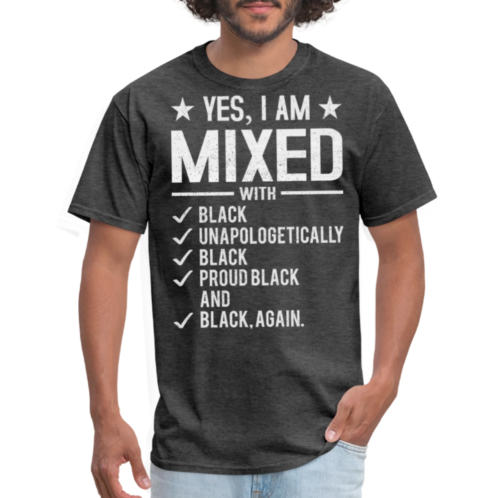 Proud Black Identity Tee Unapologetically Black T-shirt - heather black