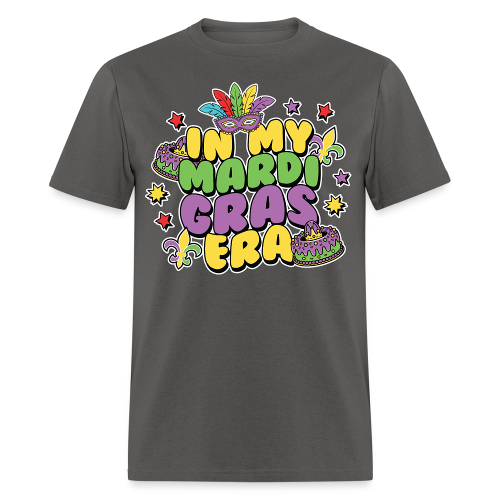 In My Mardi Gras Era Tee For Festival Goers Colorful Mardi Gras Party T-shirt - charcoal