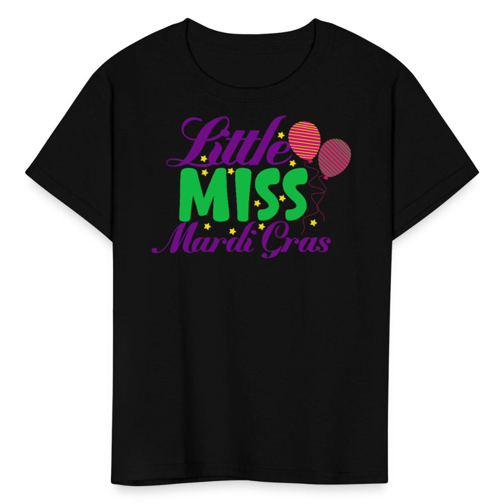 Kids' Mardi Gras Party Tee Little Miss Mardi Gras T-shirt - black