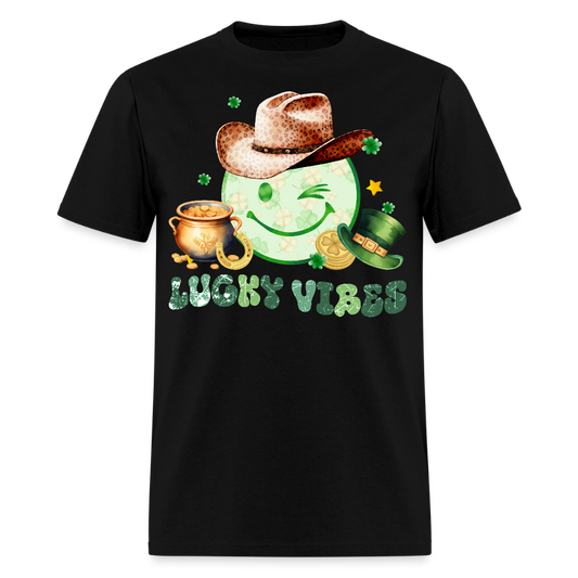 Lucky Vibes Western-style Irish T-shirt - black