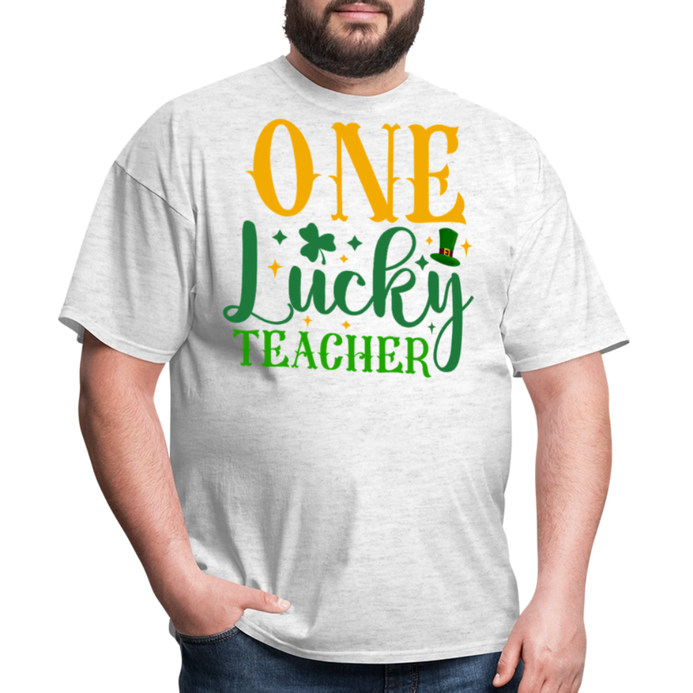 Lucky Teacher St Patrick’s Day Clover T-shirt - light heather gray