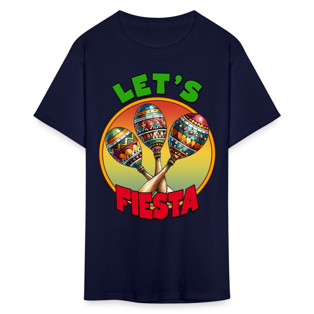 Let’s Fiesta Mexican Party Shirt Colorful Maracas Fiesta T-shirt - navy