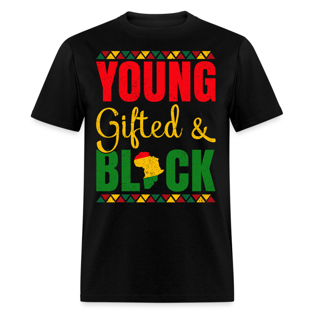 African Heritage Tee Young Gifted and Black T-Shirt - black