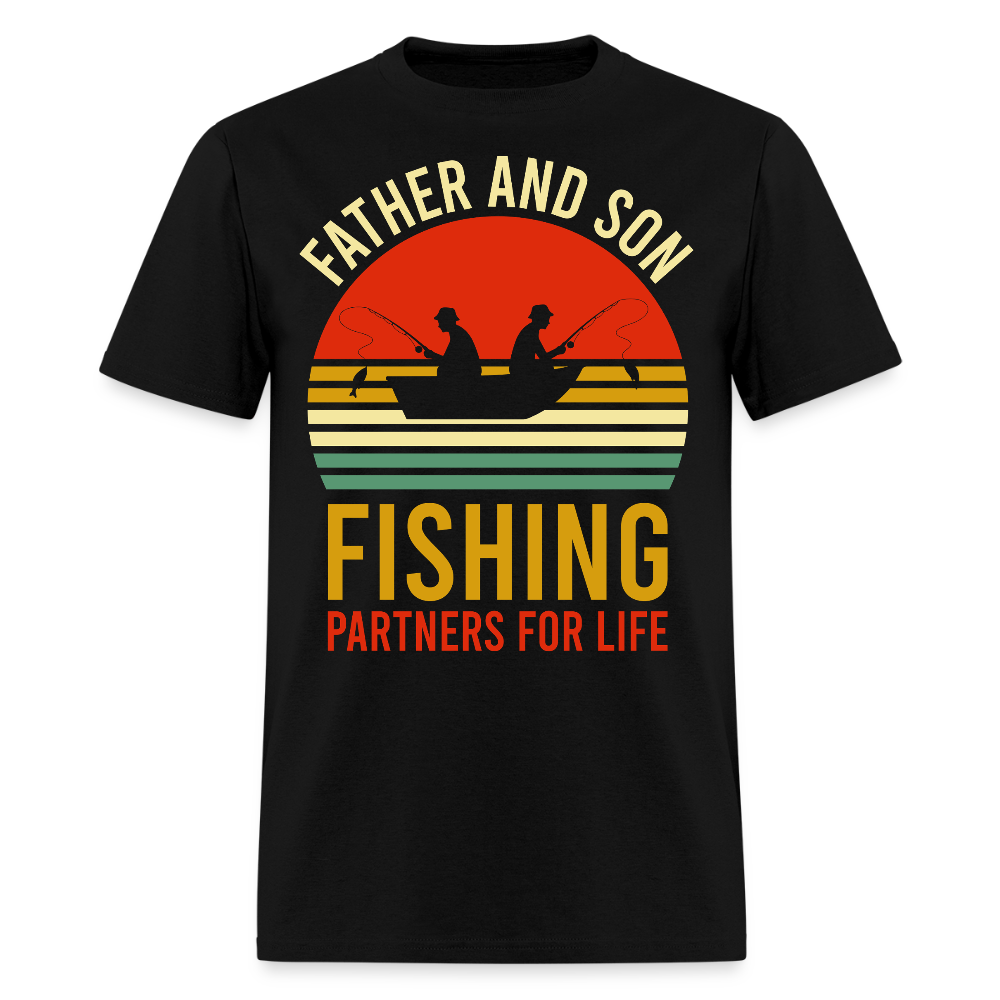Father And Son Fishing Partners Gift T-Shirt - black