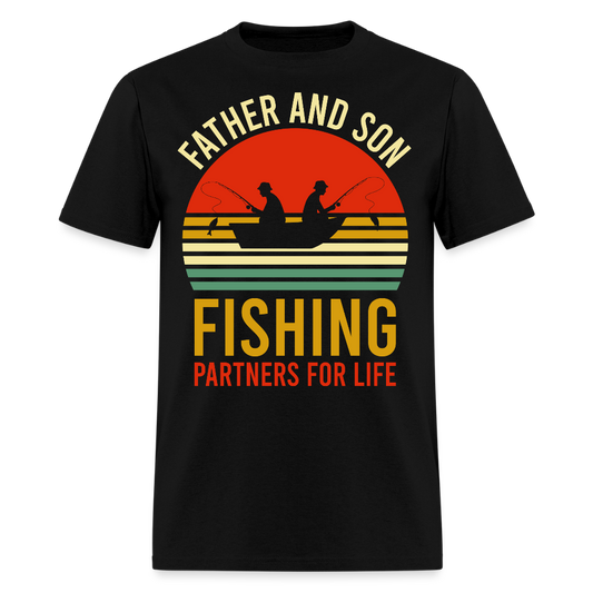 Father And Son Fishing Partners Gift T-Shirt - black