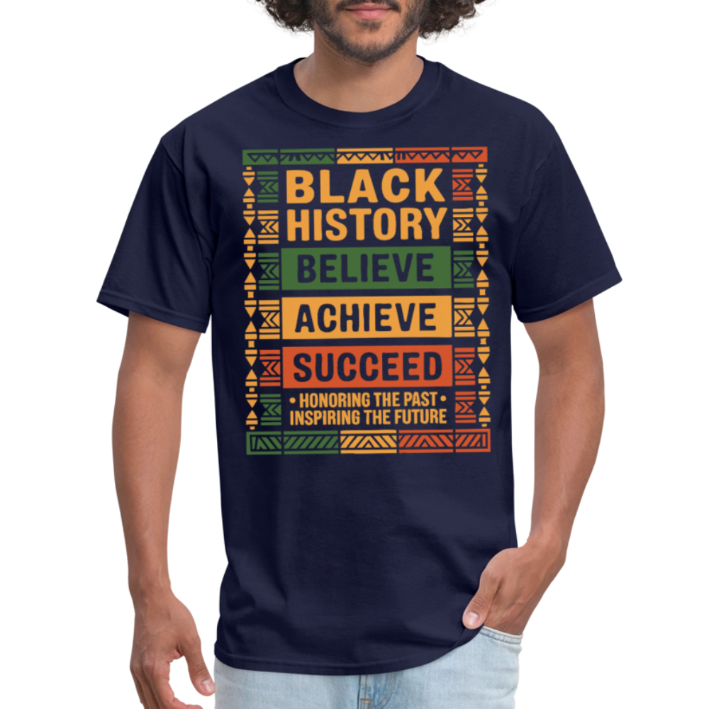 Black History Month Tee Honoring Black Culture And Inspiring The Future T-shirt - navy