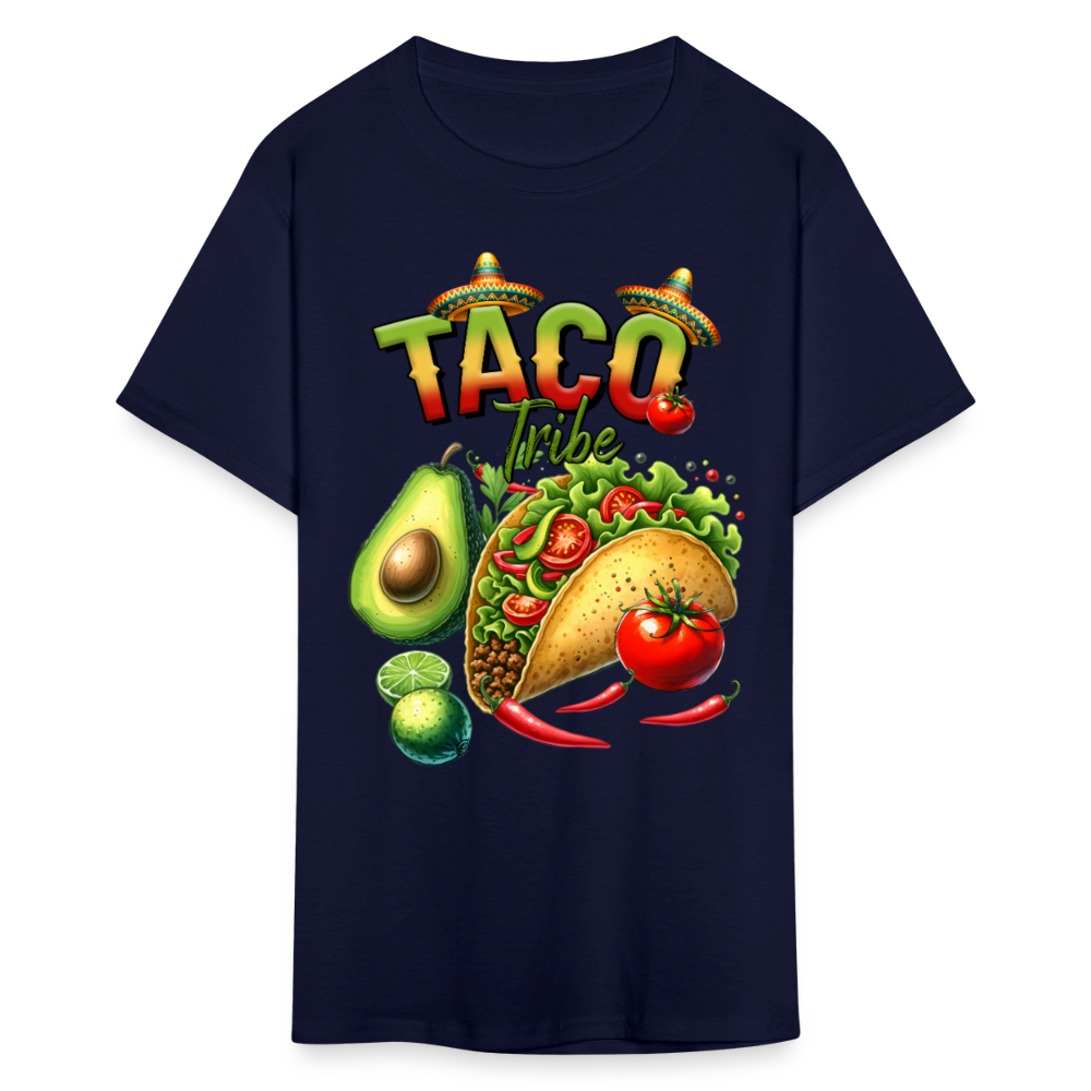 Mexican Food Graphic Tee for Taco Fans Colorful Mexican Fiesta T-shirt - navy