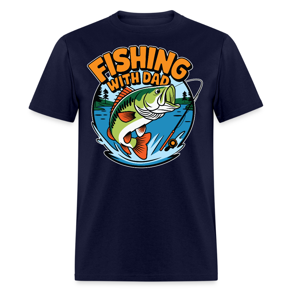 Father’s Day Bass Fishing Dad T-shirt - navy
