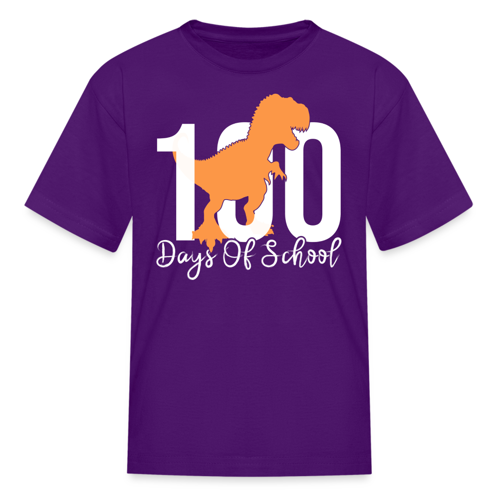 100 Days Of School Dinosaur Shirt Kindergarten Milestone Kids T-shirt - purple