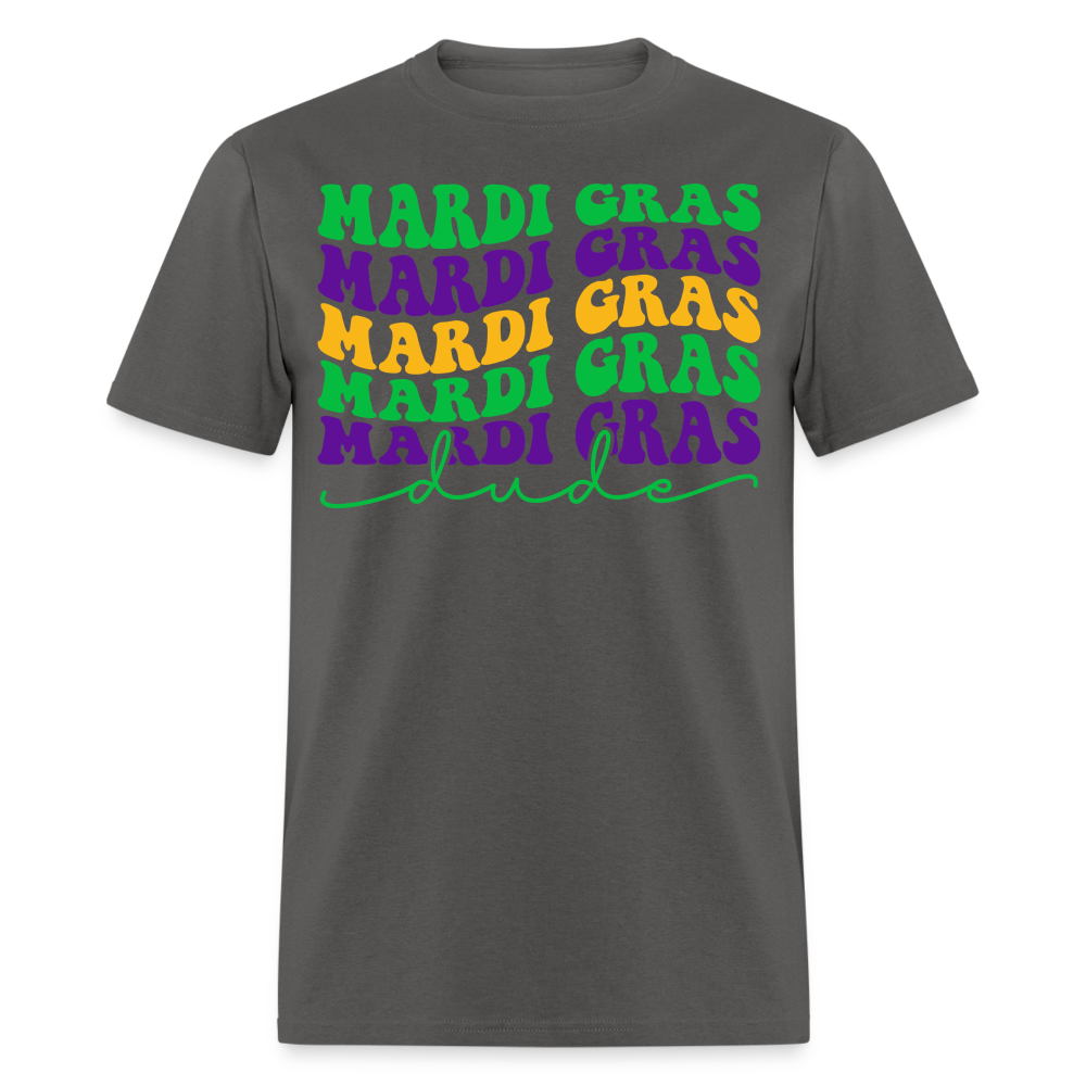 Retro-style Mardi Gras Shirt New Orleans Festival T-shirt - charcoal