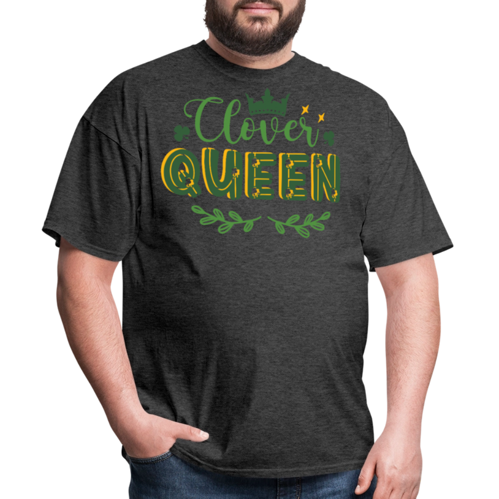 Irish Clover Graphic Tee For Ladies Clover Queen Irish Pride T-shirt - heather black