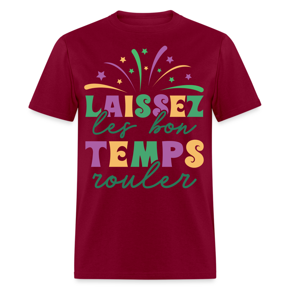 Funny New Orleans Festival Tee Laissez les Bons Temps Rouler T-shirt - burgundy