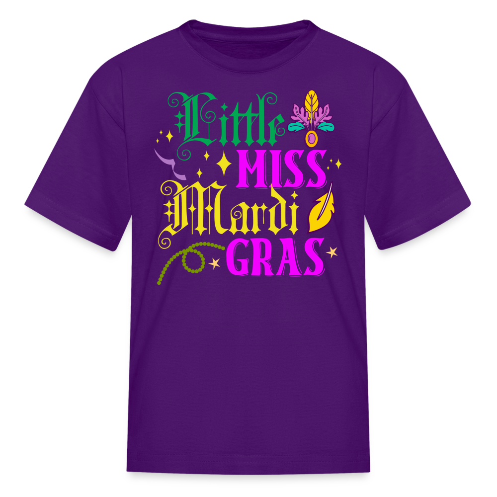 Little Miss Mardi Gras Toddler T-shirt - purple