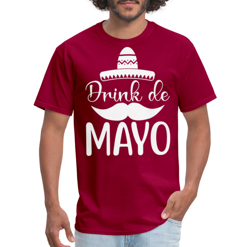 Drink De Mayo Party Shirt Cinco de Mayo Drinking T-shirt - dark red