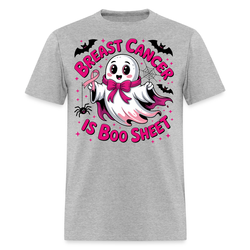 Breast Cancer Is Boo Sheet Ghost T-Shirt - heather gray