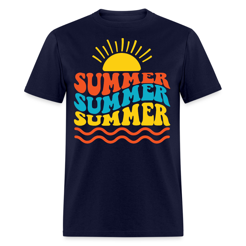 Retro Summer Tee For Beachwear T-shirt - navy