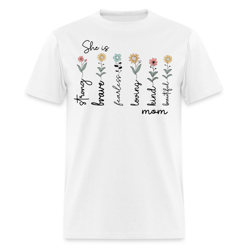 Inspirational Mom Graphic Tee Floral Mother’s Day T-shirt - white