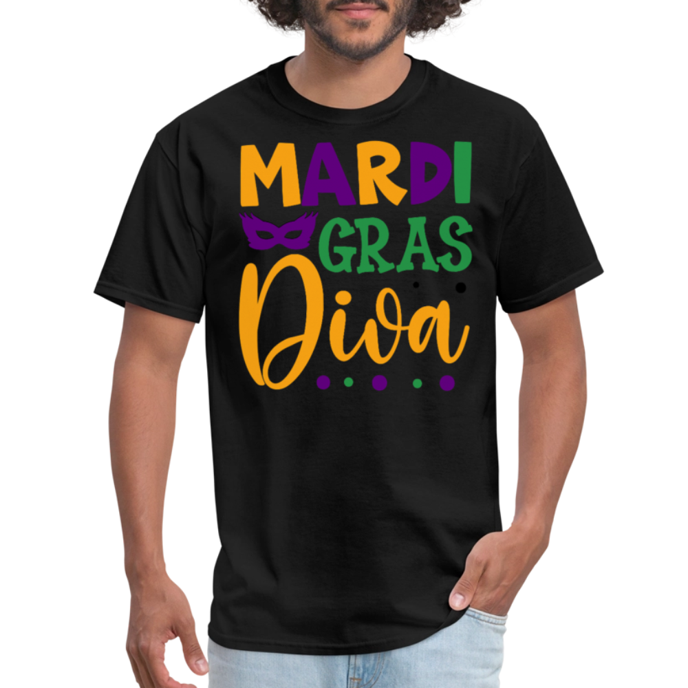 Stylish Mardi Gras Celebration Tee Mardi Gras Diva T-shirt - black