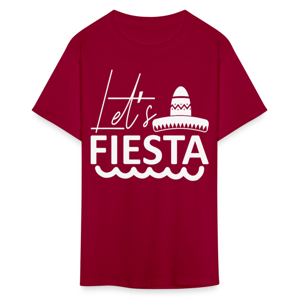 Mexican Fiesta Party Tee for Celebration Let’s Fiesta T-shirt - dark red