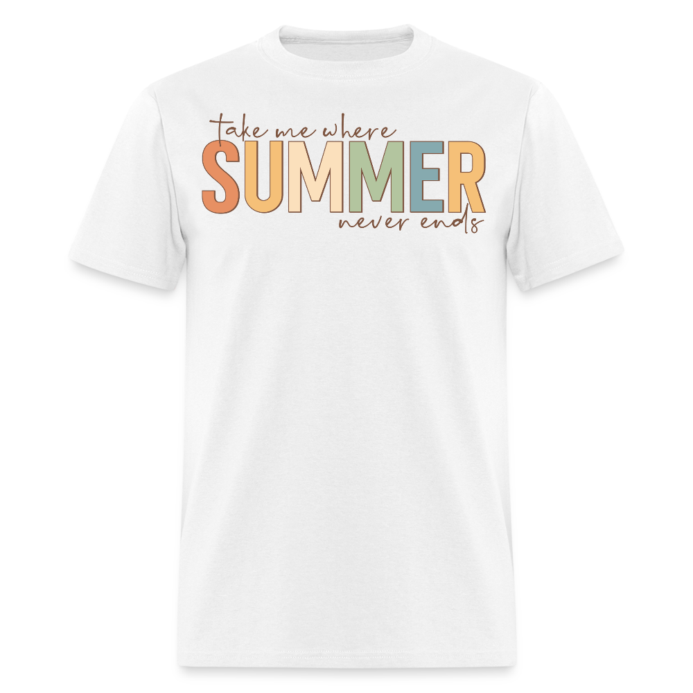 Take Me Where Summer Vacation T-shirt - white