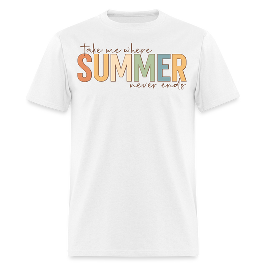 Take Me Where Summer Vacation T-shirt - white