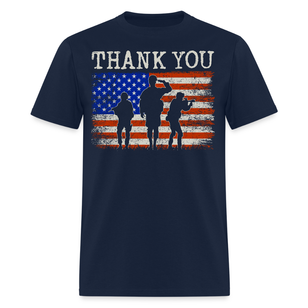 Thank You Military American Flag T-Shirt - navy