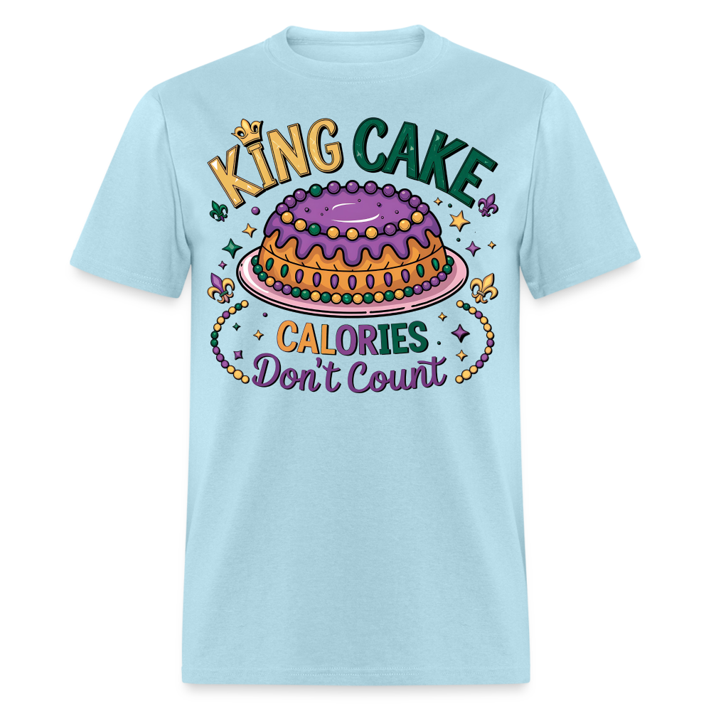 Funny King Cake Calories Don’t Count Tee Funny Mardi Gras T-shirt - powder blue