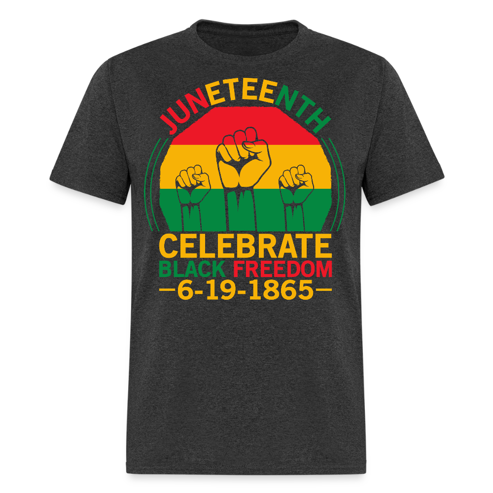 Juneteenth 1865 Celebrate Black Freedom T-shirt - heather black