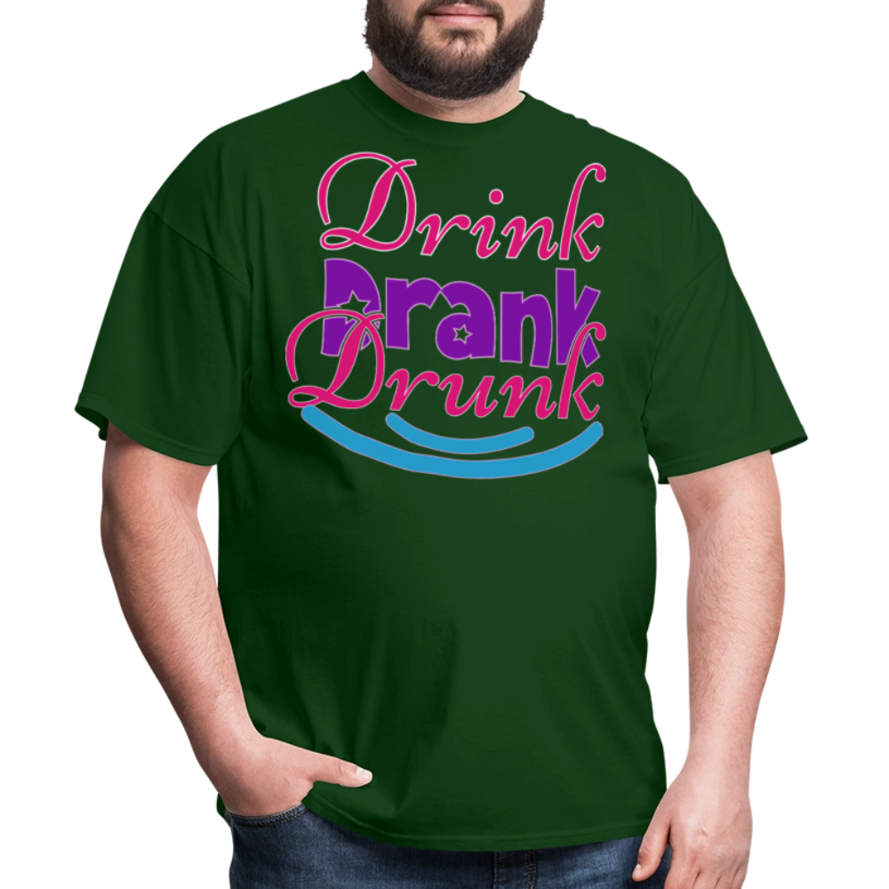 Mardi Gras Funny Drinking Shirts For Men Drink Drank Drunk T-shirt - forest green