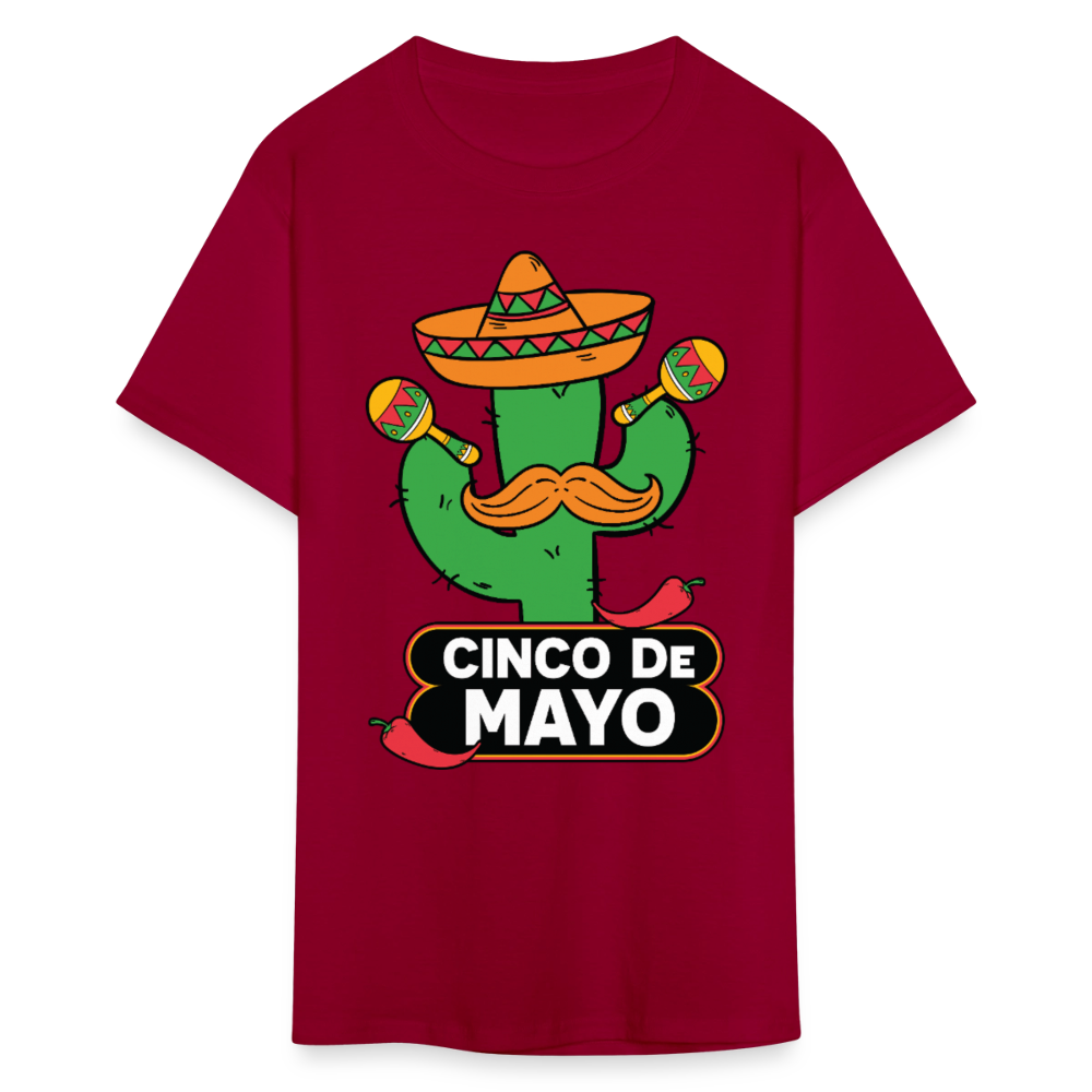 Mexican Fiesta Party Tee Funny Cinco De Mayo Cactus T-shirt - dark red