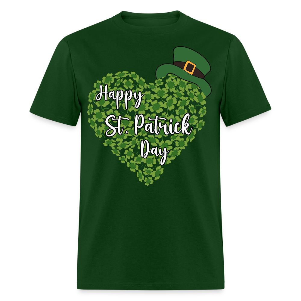 St Patrick’s Day Shamrock Heart T-shirt - forest green