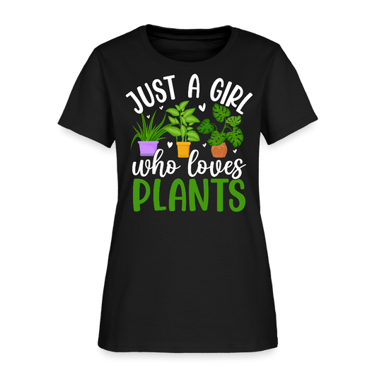 Just A Girl Who Loves Plants Women's T-Shirt - black