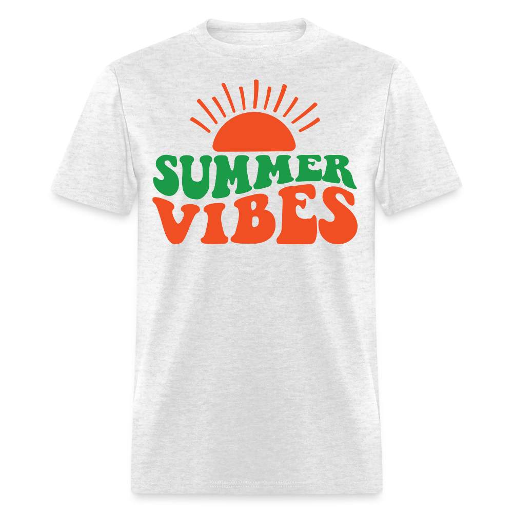 Retro Summer Vibes Beach Vacation T-shirt - light heather gray