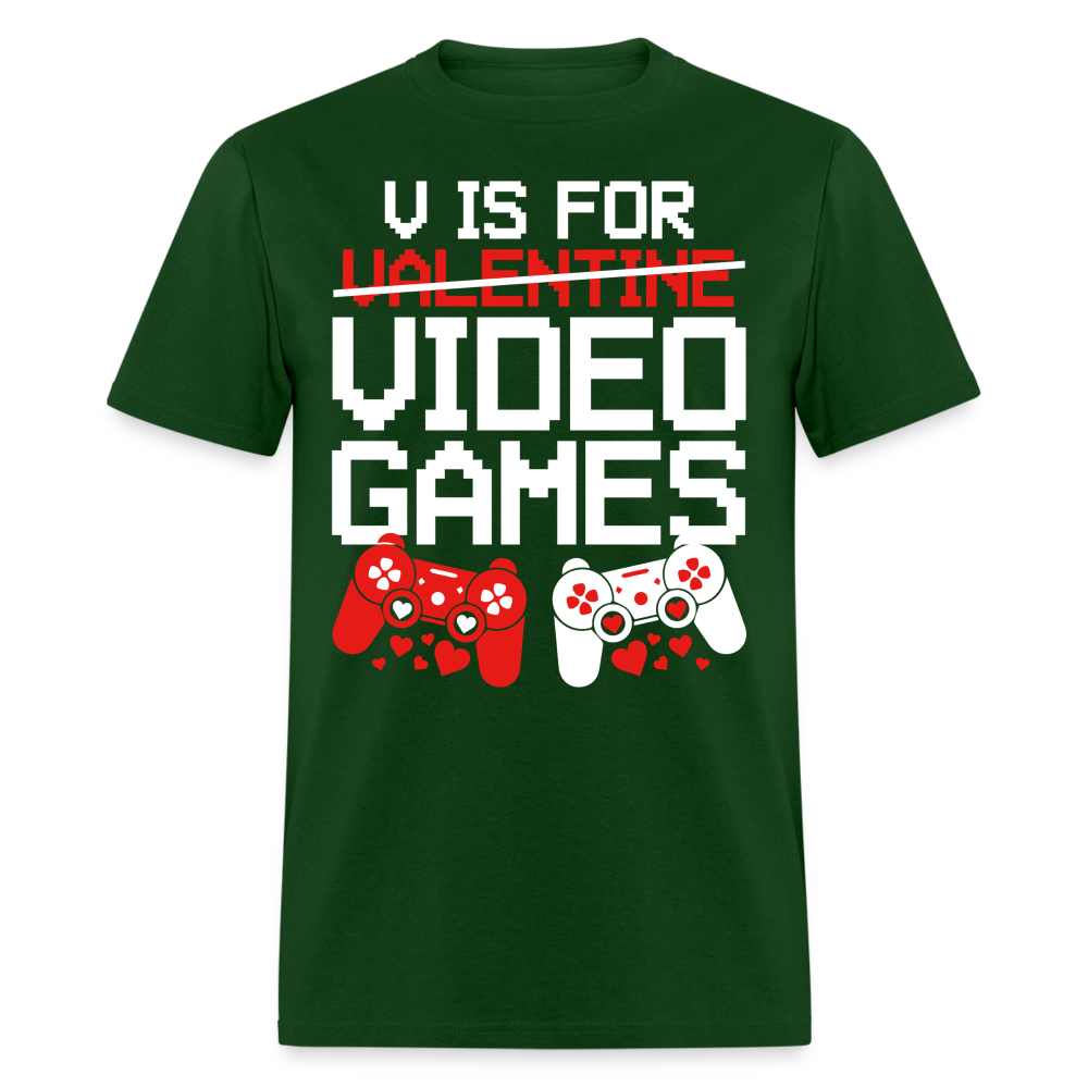 Valentine’s Day Gifts For Gamers Funny Gaming Couple Matching T-shirt - forest green