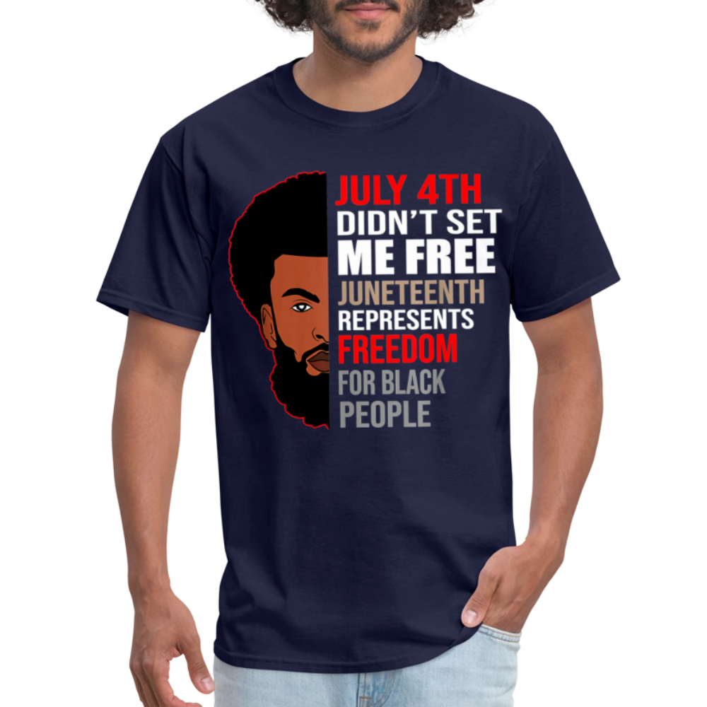 Juneteenth Freedom Shirt for Black history Awareness Pro-Black Activist T-shirt - navy