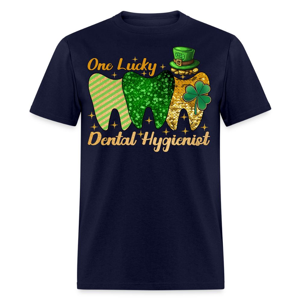 Lucky Dental Hygienist St Patrick’s Day T-shirt - navy