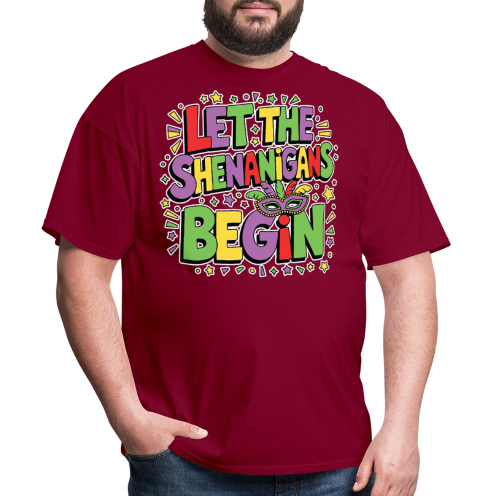 Masquerade Theme Party Outfit Let the Shenanigans Begin Classic T-Shirt - burgundy