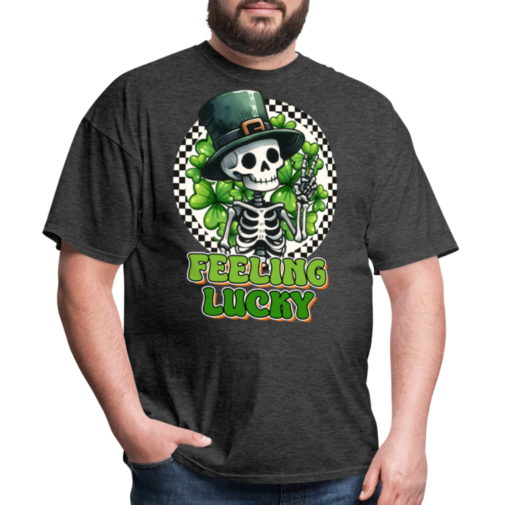 Feeling lucky St Patrick’s Day Skeleton T-shirt - heather black