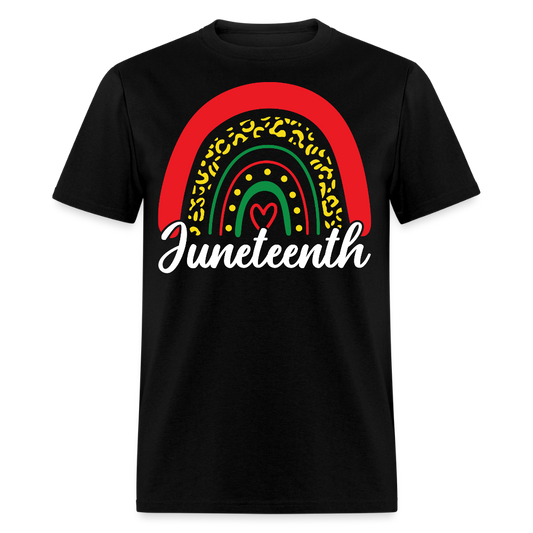 Black Pride Rainbow Afrocentric Juneteenth Celebration T-shirt - black