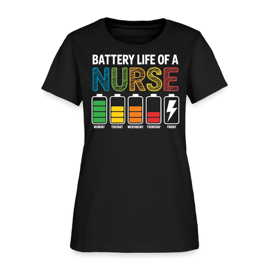 Battery Life Of A Nurse Gift For Healthcare Heroes T-Shirt - black