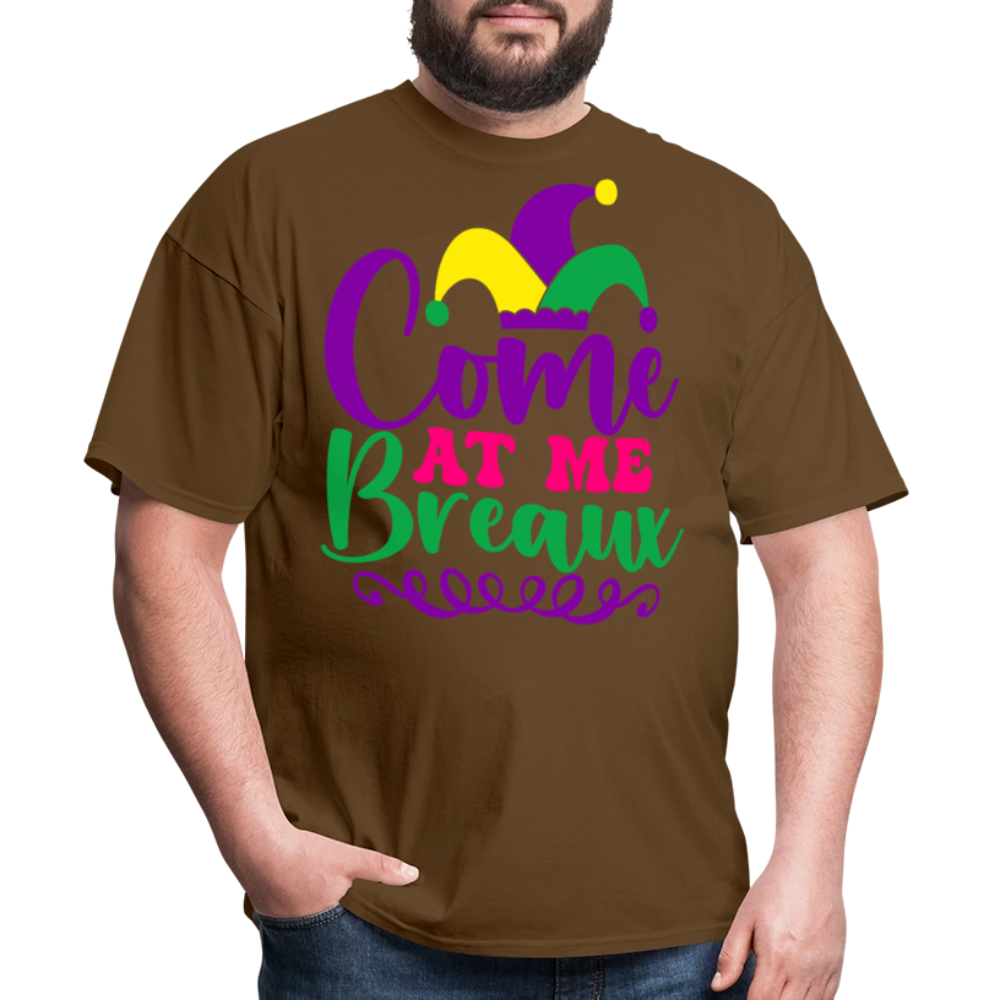 Mardi Gras Jester Hat Tee Come at me Breaux T-shirt - brown