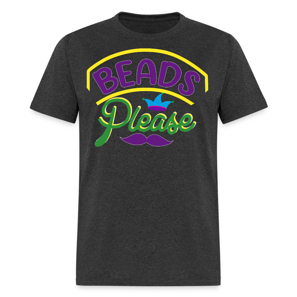 Beads Please Mardi Gras Novelty T-shirt - heather black